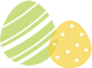緑と黄色の卵の画像